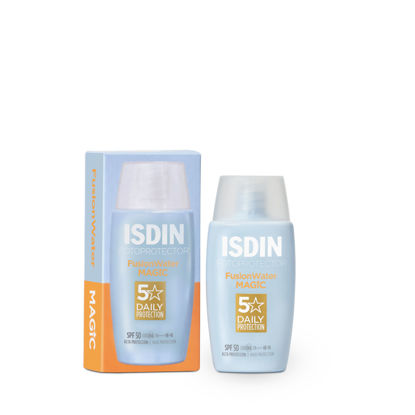جعبه ضدآفتاب ISDIN Fotoprotector Fusion Water MAGIC SPF 50 حجم ۵۰ میلی‌لیتر